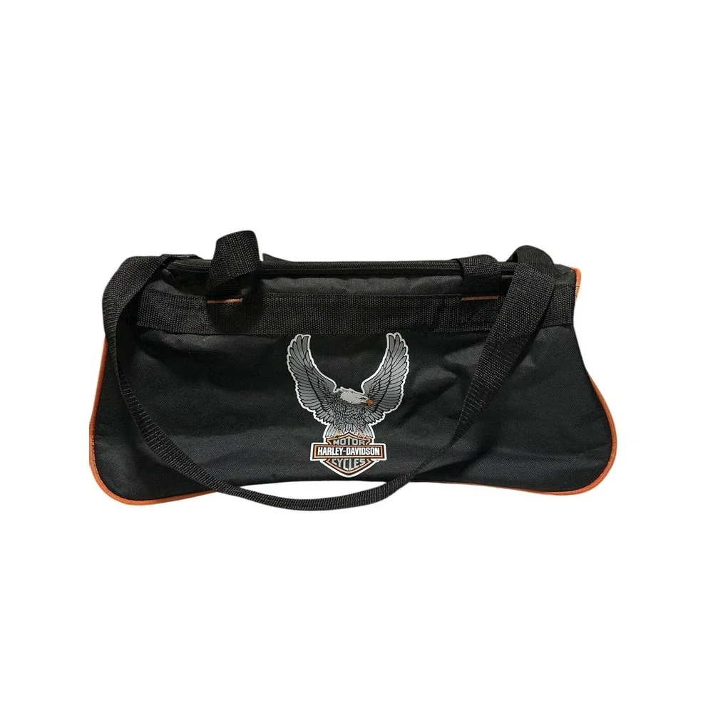 Harley-Davidson Motorcycles‎ Eagle Logo Black & Orange Durable Travel Duffle Bag